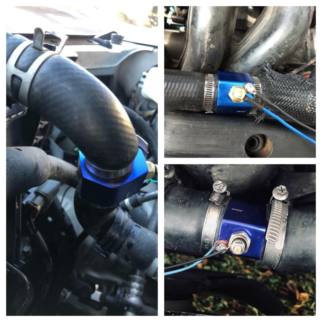 52mm Car Water Temperature Gauge LCD 40~140 ℃ Red Blue Backlight With Water Temp Sensor Water Temp Joint Pipe Sensor Adapter