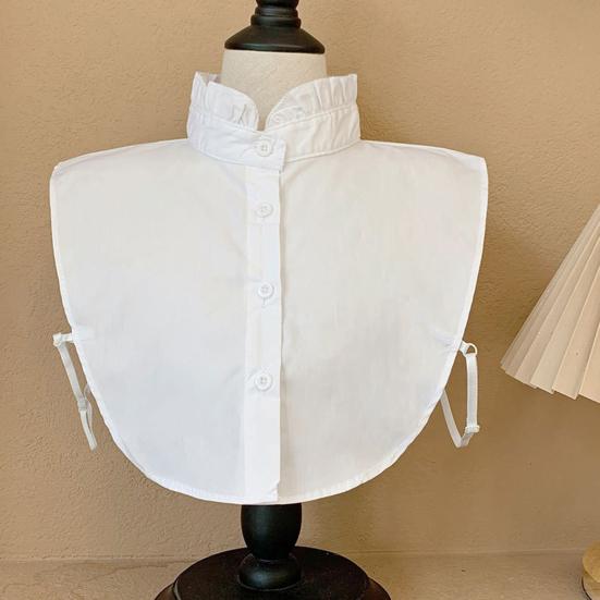 Yousheng Women Fake Collar Lapel Side Strap Single Breasted Solid Color Detachable Collar Casual Style False Collar Accessory