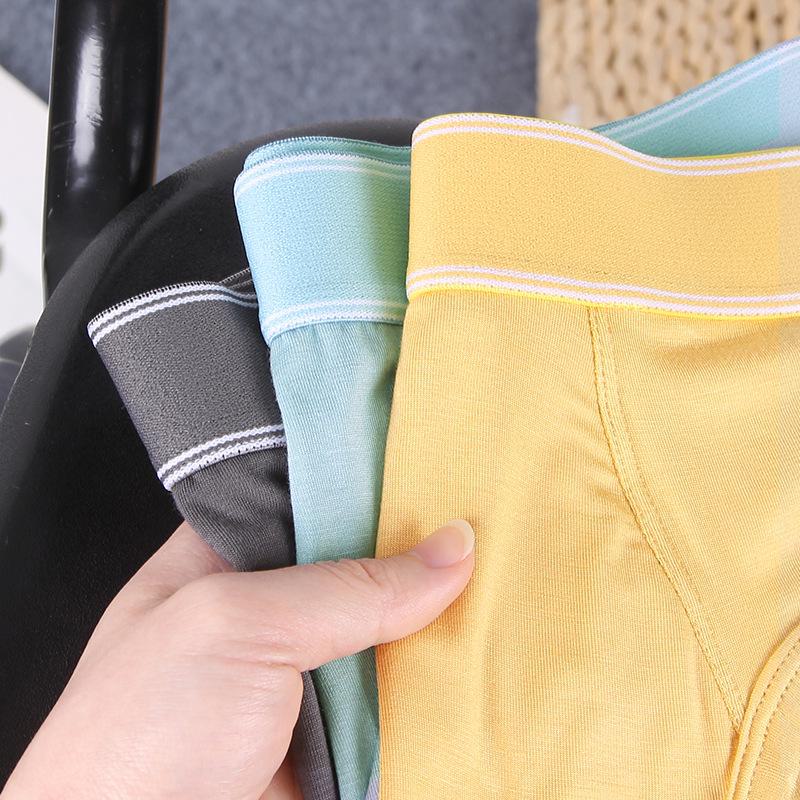 Мужские дышащие трусы из модального хлопка со средней посадкой контрастного цвета