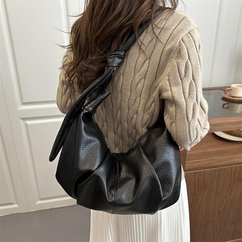 Pu Retro Dumpling Bag With Zipper Closure For Casual Street Style Daily Use