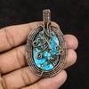 Tibetan Turquoise Copper Wire Wrapped Pendant Gemstone Pendant Tibetan Turquoise Jewelry Designer Pendant Handmade Pendant Gift For Friend
