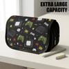 1pc Flip-Top Pencil Case, Classic Gaming Large Capacity Thickened Oxford Pencil Bag Double-Layer Zipper Pencil Pouch, Aesthetic Back To School Supplie