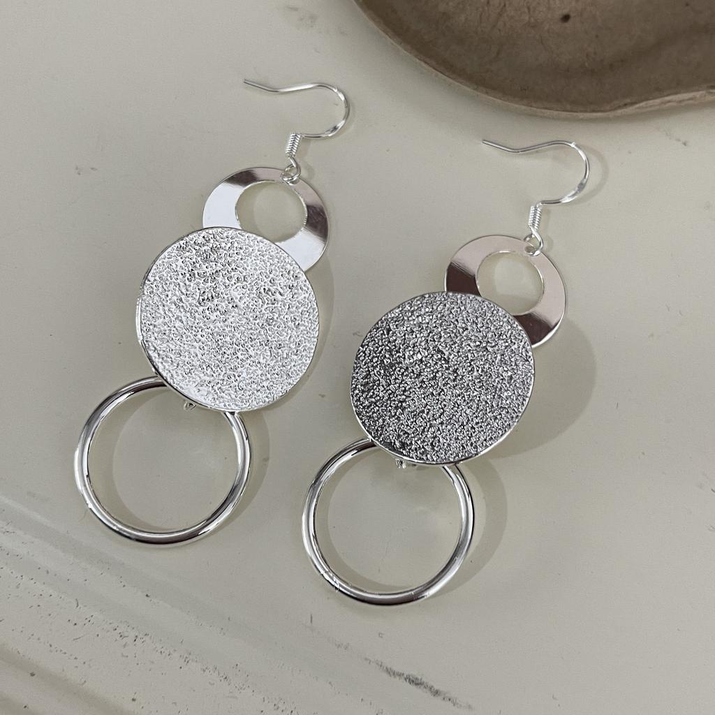 925 Sterling Silver Earrings For Women Trendy Geometric Round Circle Earring Jewelry Prevent Allergy Party Gift Accessories