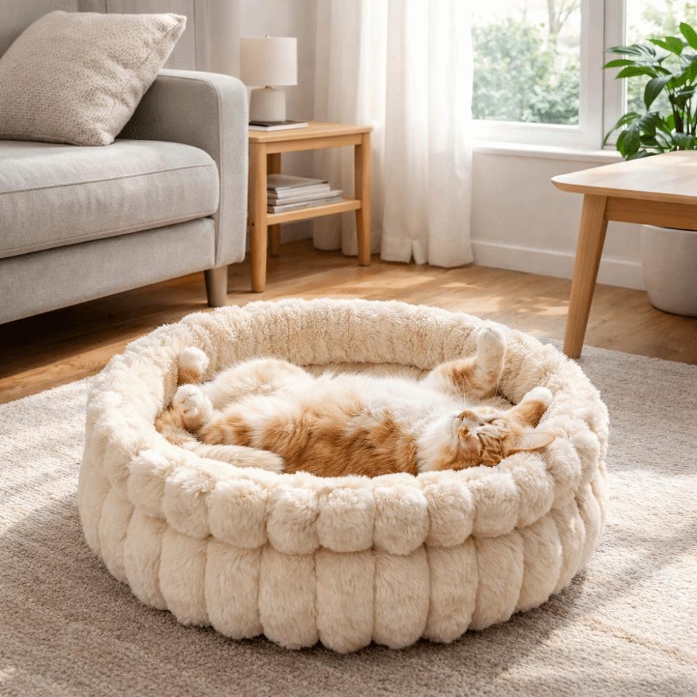 Warm Cat Sofa Bed Round Pet Sleeping Basket Dog Sleeping Mat Dog Kennel  for Cats and Dogs