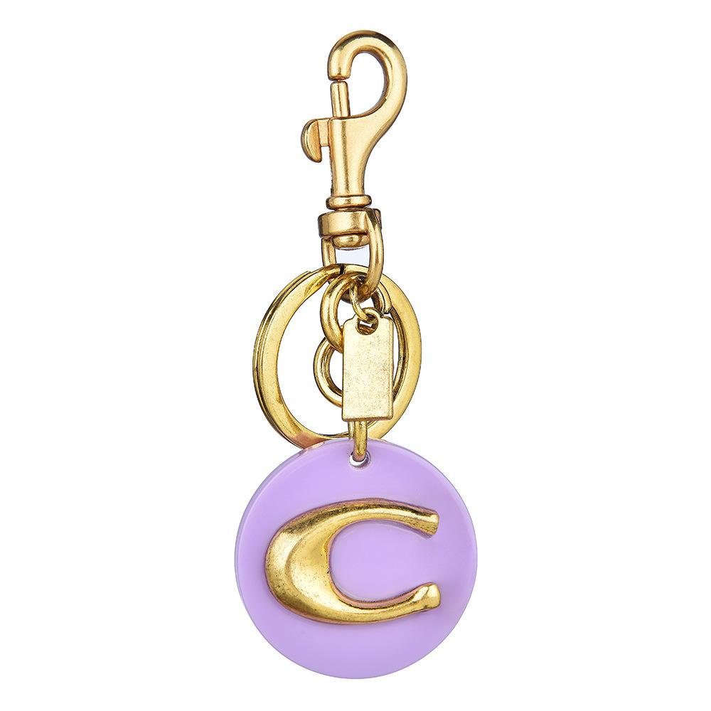 Rainbow C Letter Metal Keychain Multi-Color Letter C Bag Pendant Exquisite Versatile Pendant Female