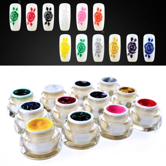 Women 12 Colors Acrylic UV Gel Tip DIY Decor 3D Nail Art Paint Drawing Painting