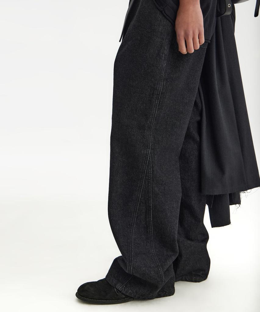 YOUTH Structured Flared Denim Pants - Washed Black