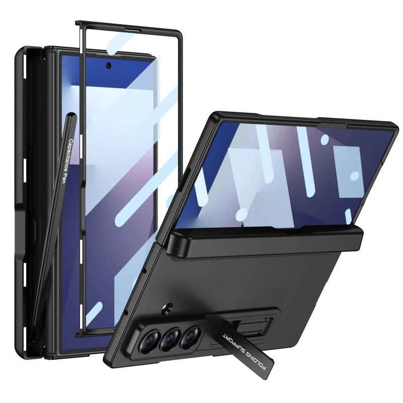 Magnetic Hinge Pen Slot 360 Protective Case for Samsung Galaxy Z Fold 7 6 5 4 5G Pen Holder Screen Glass Stand Cover