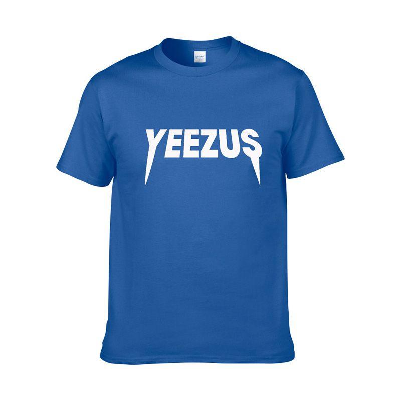 Классическая мужская футболка с коротким рукавом с надписью Yeezus из премиальной смесовой ткани