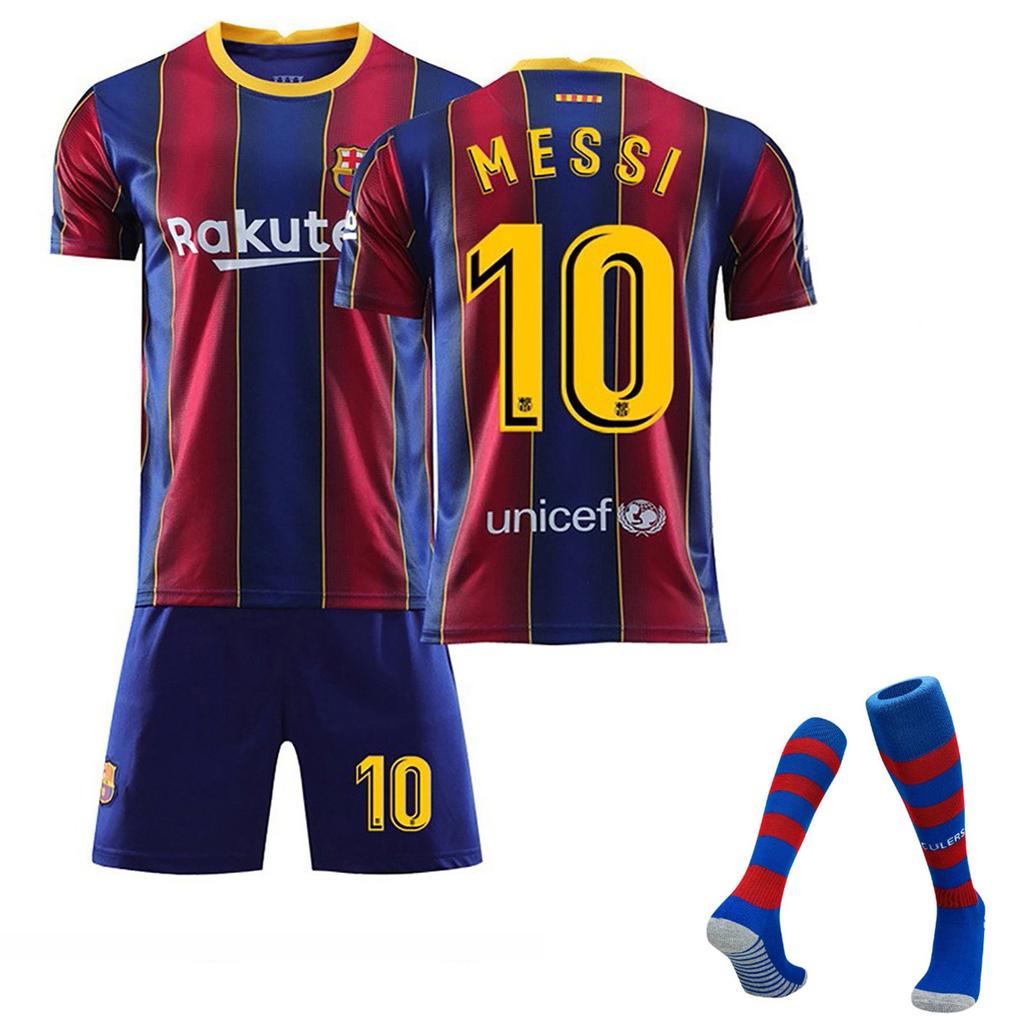 Классический комплект футбольной формы «Барселоны» 20/21 Месси, шорты, носки, новый, шорты, носки, взрослые размеры, экипировка