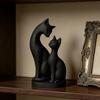 Фигурка Черного Кота 3D Печать Статуэтка Мамы и Котенка Милая Скульптура Животного для Настенной Полки Настольного Декора Подарки для Любителей Кошек