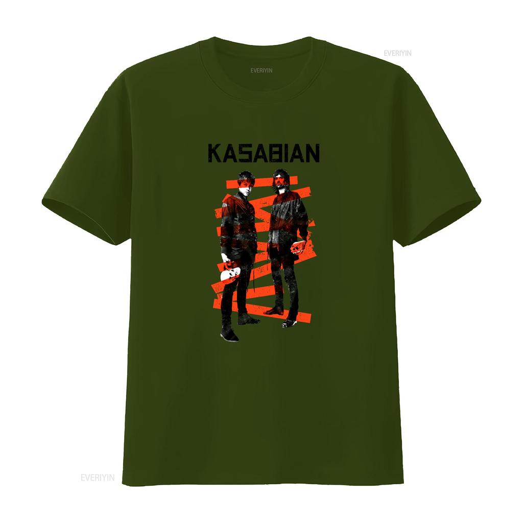 Kasabian T shirt Rock Band XXFB vintage Washed designer clothes Unisex graphic Casual Stretched Breathable Soft Slightly