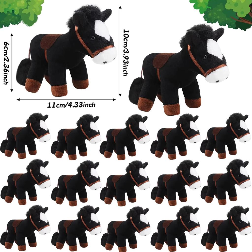 12-120Pcs 4Inch Horse Stuffed Animal Horse Toys Horse Plush Adopt A Horse Party Favor Standing Stuffed Horse Mini Plush Birthday