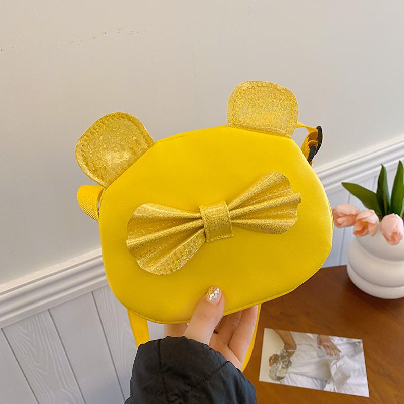 Single Shoulder Childrens Bag Shining Bow Designble For Girls Daily Purse Casual