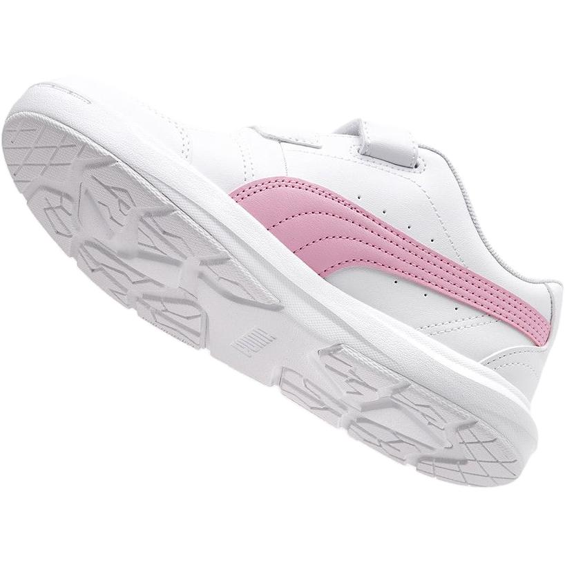 Puma Evolve Court V Jr Versatile Comfortable Low-Top Kids Skate Shoes Kids Sneaker White Pink 404315-02