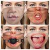 Unisex 3D Funny Face Printed Masks Windproof Adjustable Mouth Mask Halloween