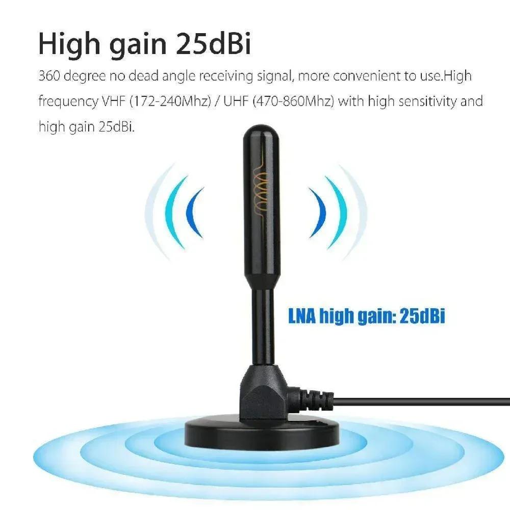 Комнатная Уличная HD Цифровая ТВ Антенна Усиленная DAB 200 Миль Ультра HDTV с Усилителем VHF UHF Антенный Комплект Быстрого Отклика