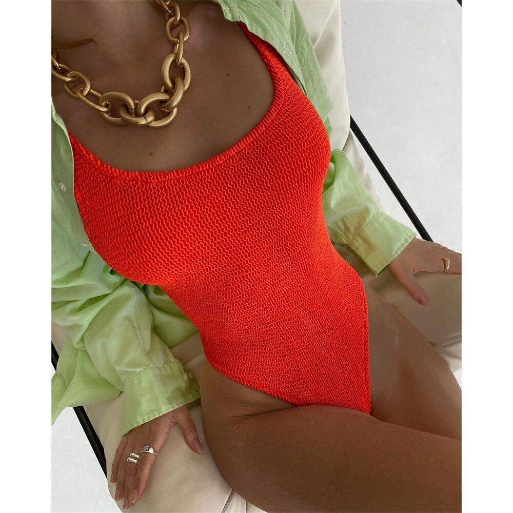 Sexy Women One Piece Swimsuit Swimwear Female Solid Push Up Thong Bather Bathing Suit Monokini Brazilian Swimming Suits
