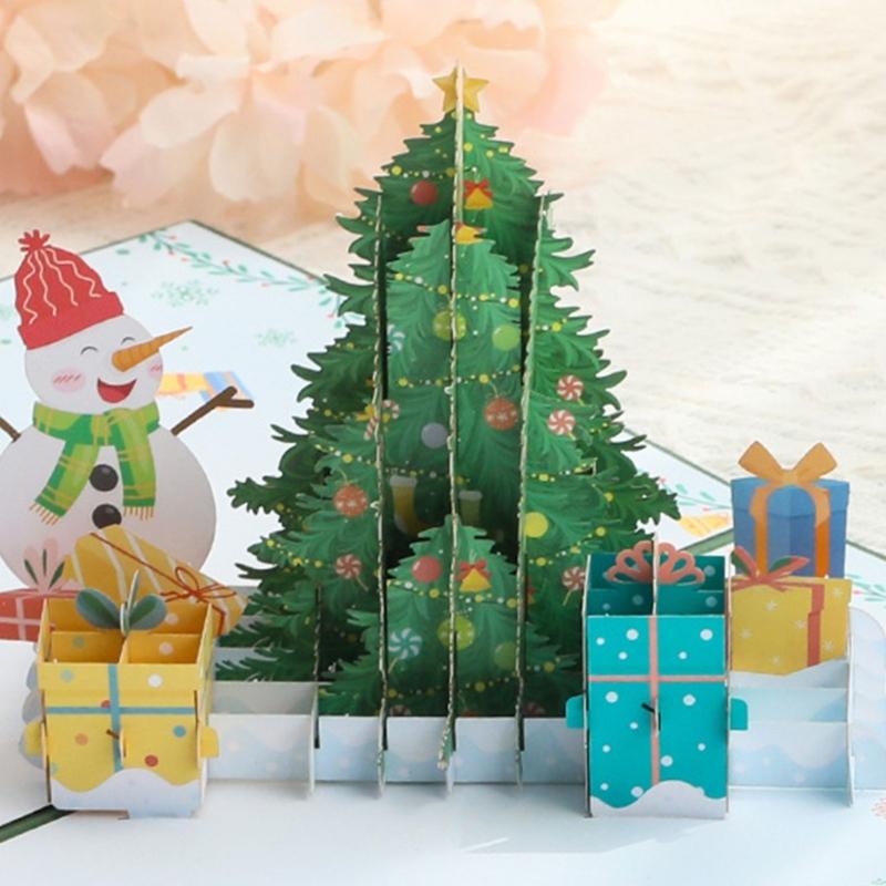 Christmas Blessing Card Set 3D Greeting Cards with DIY Message & Envelope Festive Decorations Christmas Celebration