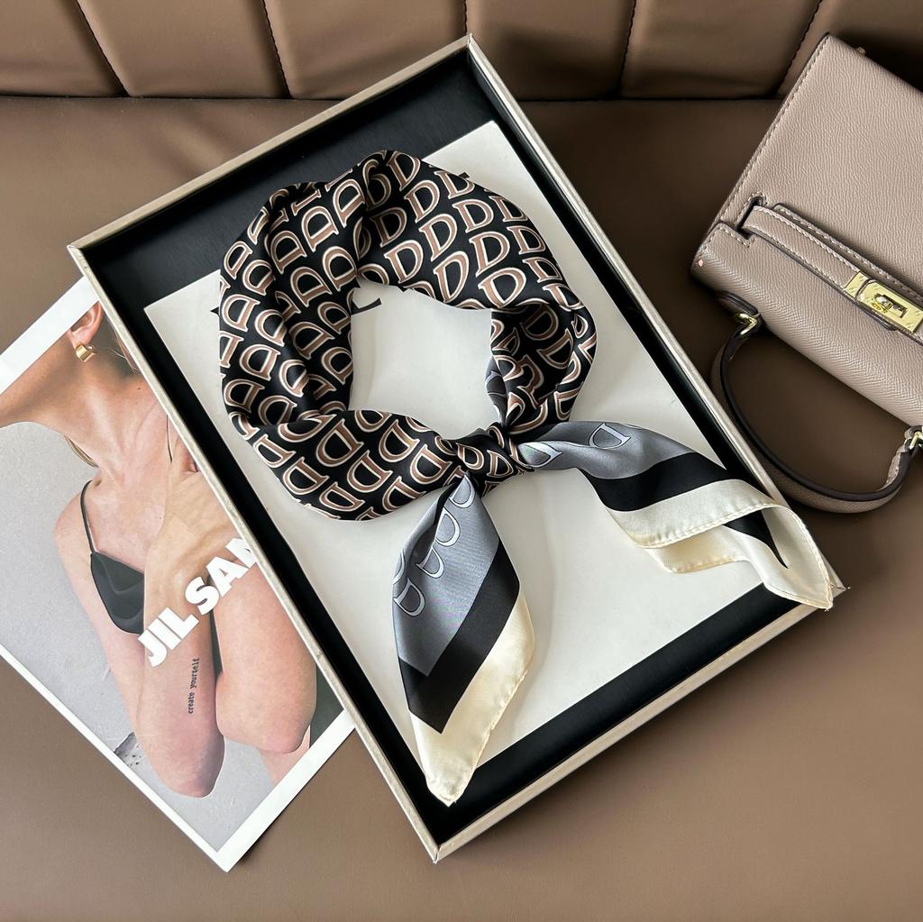 Шелковый шарф женский модный универсальный высокий смысл 70 квадратный шарф защита шеи шарф ретро шарф сумка