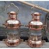 Copper Brass Anchor Oil Lamp Nautical Maritime Ship Lantern Boat Antique Light Set of 2