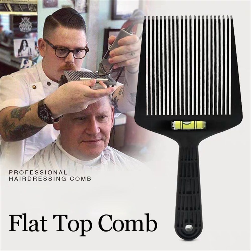 Professional Styling Tool Barber Hair Cutting Short Hair Trimming Flat Top Comb With Liquid Balance