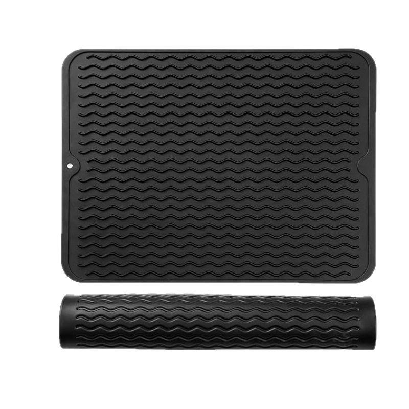 Силиконовый коврик для сушки посуды, термостойкий коврик для сушки для кухонной столешницы, раковины, подкладка для ящика холодильника, кухонный коврик для сушки