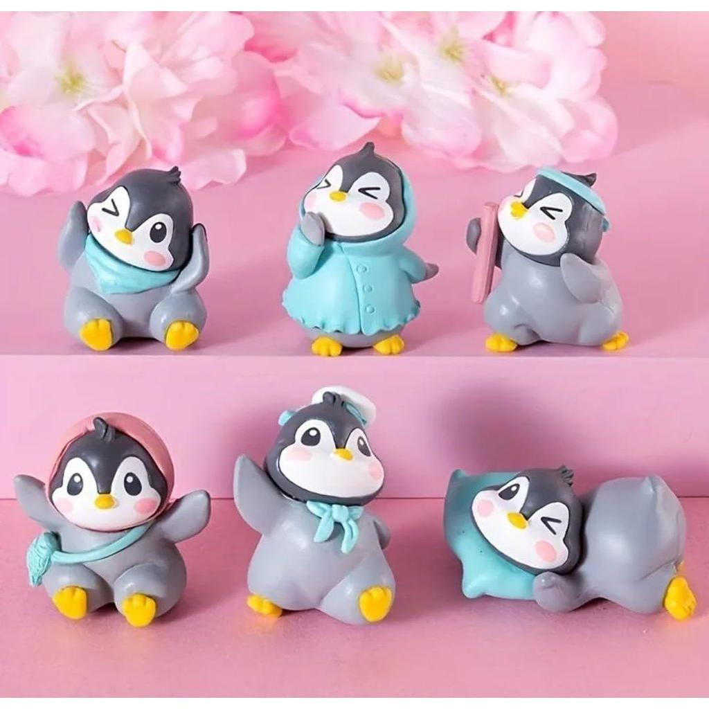 6 Pcs Penguin Miniature Decor Items Set For Unique Gift,Home,Living Room,Office,Restaurant Decor,Military Showpiece,Perfect Valentine Decoration Items