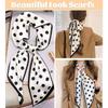 145x14cm Polka Dot Printed Streamers for Women's Spring and Autumn New Style Emulated Silk Scarf Handbag Wallet Neck Scarf