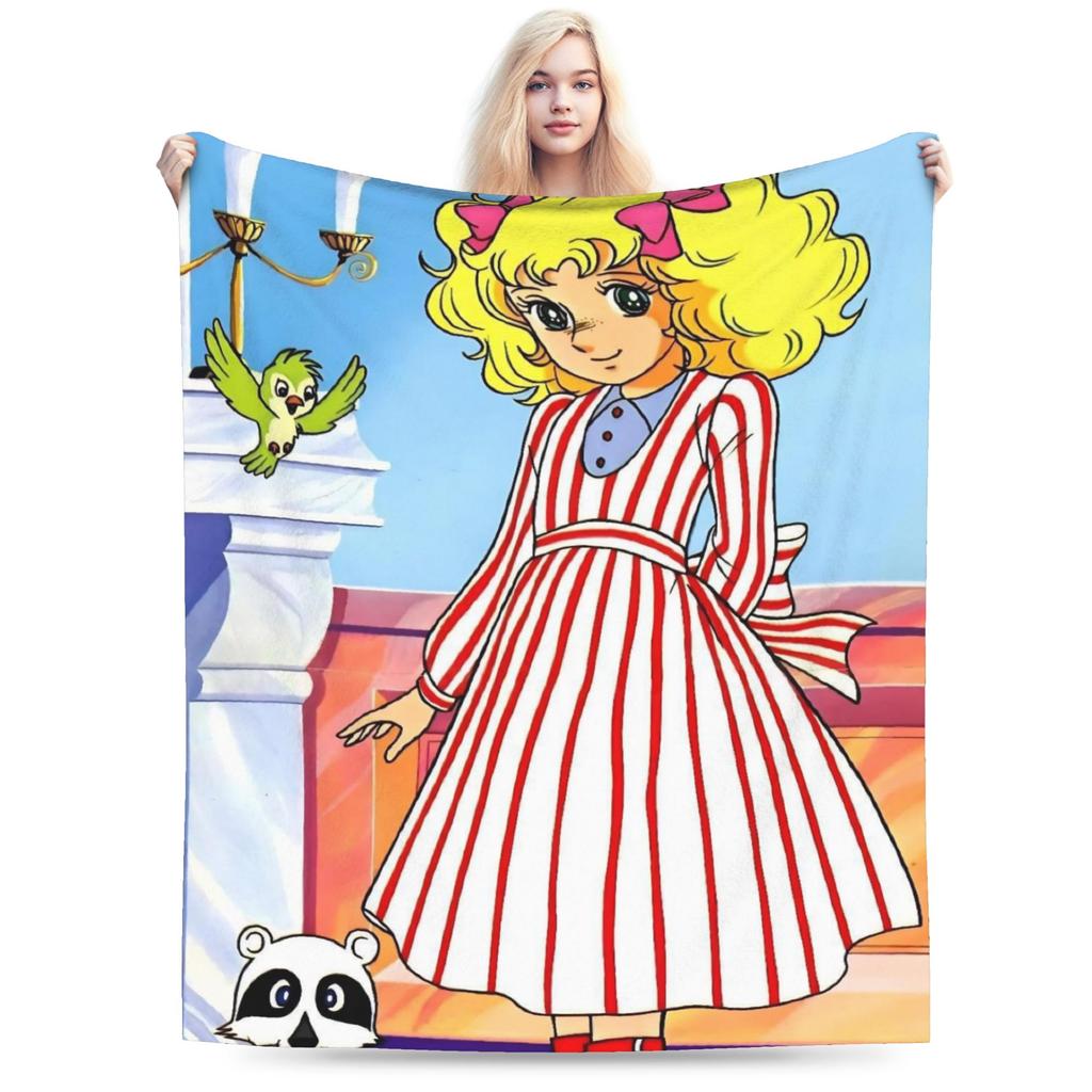 Candy Candy Soft Warm Blanket Kids Adult Plush Throw Blanket Comfortable Couch Chair Flannel Bedspread Sofa Bed Cover
