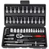 46-Piece Multifunctional Ratchet Wrench Set for Car and Motorcycle Repair