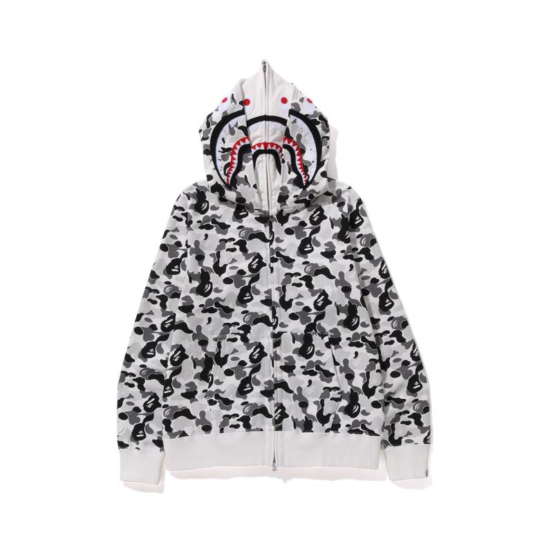 Толстовка с капюшоном на молнии Bape Abc Camo Double Shark FW23 0ZXSWM115008L