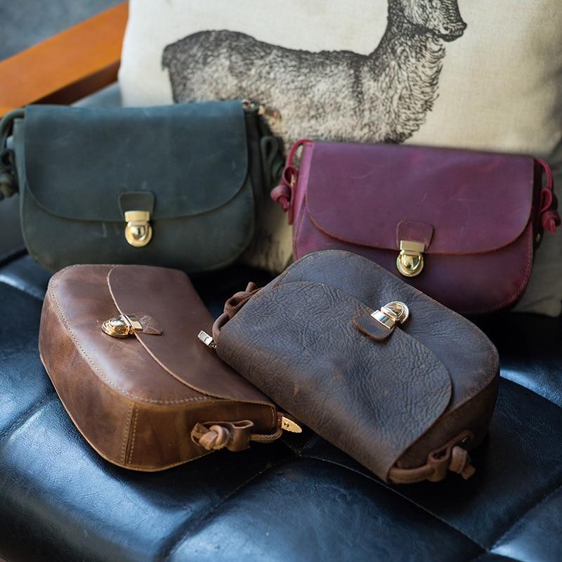 Johnature Женская маленькая сумка из натуральной кожи Crazy Horse ручной работы в стиле ретро, простые сумки через плечо из натуральной мягкой воловьей кожи