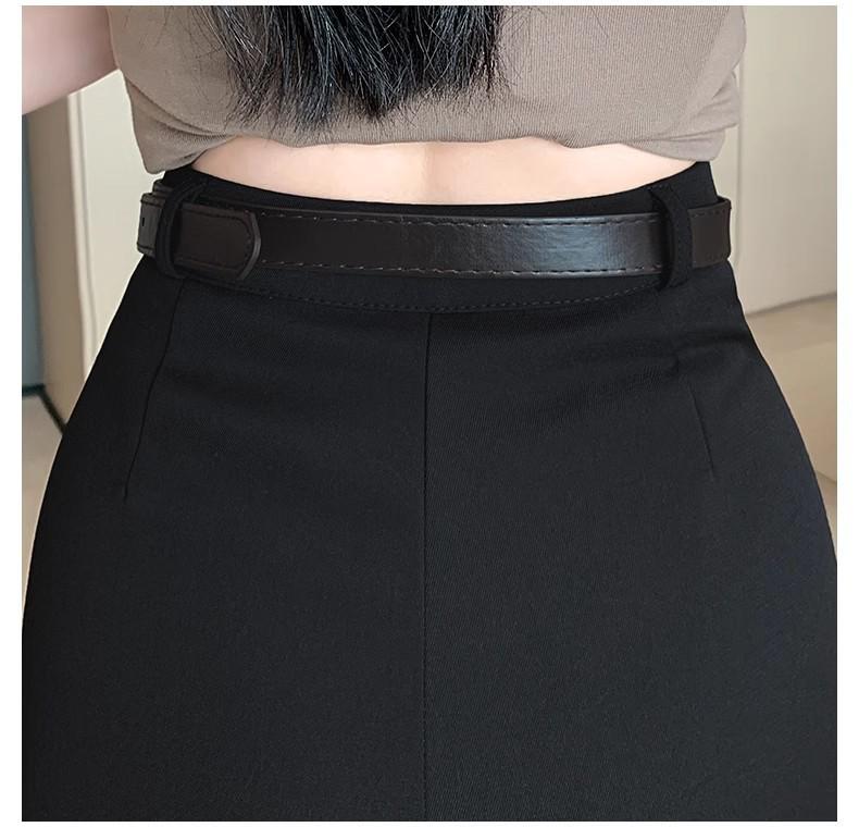 Women's High-Waist Summer A-line Booty Shorts - Black Outwear Slimming, Loose, Casual Wide-Leg Pants
