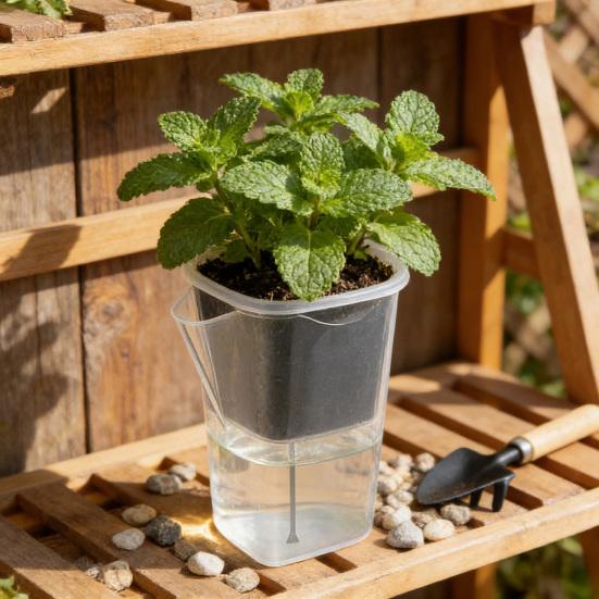 Самополивающиеся горшки для растений Мини полупрозрачные пластиковые кашпо Горшок для размножения растений с резервуаром для рассады, черенков, алоказии, африканских фиалок, хойи