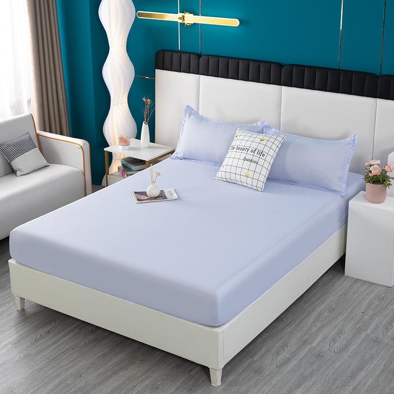 Однотонная напечатанная простыня Простыня для двуспальной кровати Покрывало для кровати Простыня из матового хлопка Защитник матраса Одно изделие Набор из трех предметов