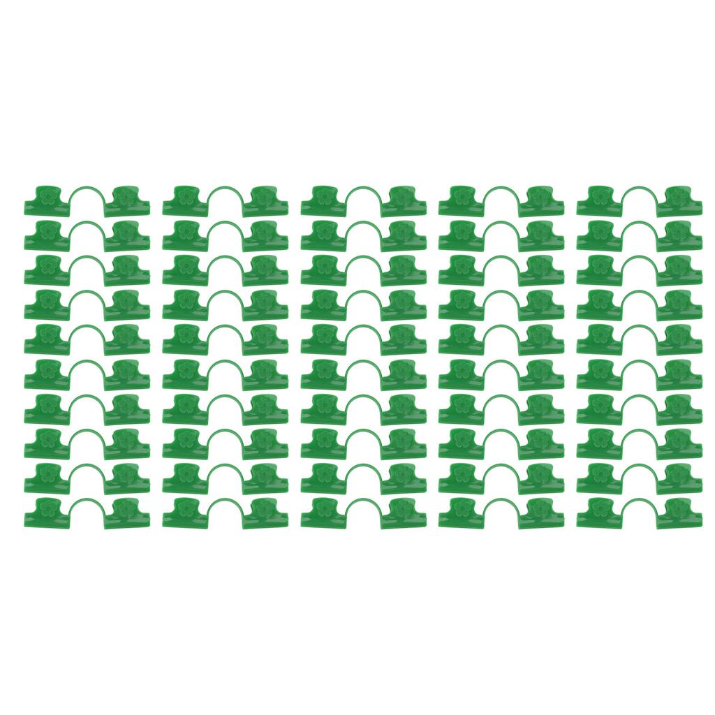 50Pcs Greenhouse Clamp PE Plastic 2 Head Plant Film Clamp Soil Sheet Clip for Horticulture 16mm /