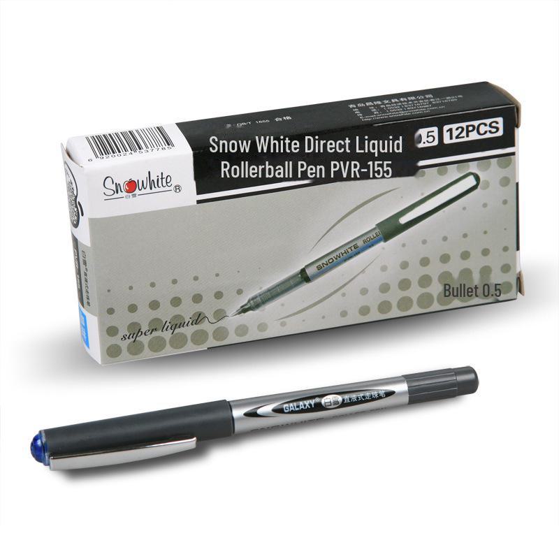 Шариковая ручка Snow White Quick-Dry 0,38 мм с жидкостью, заправляемая, большой емкости для офиса и учебы