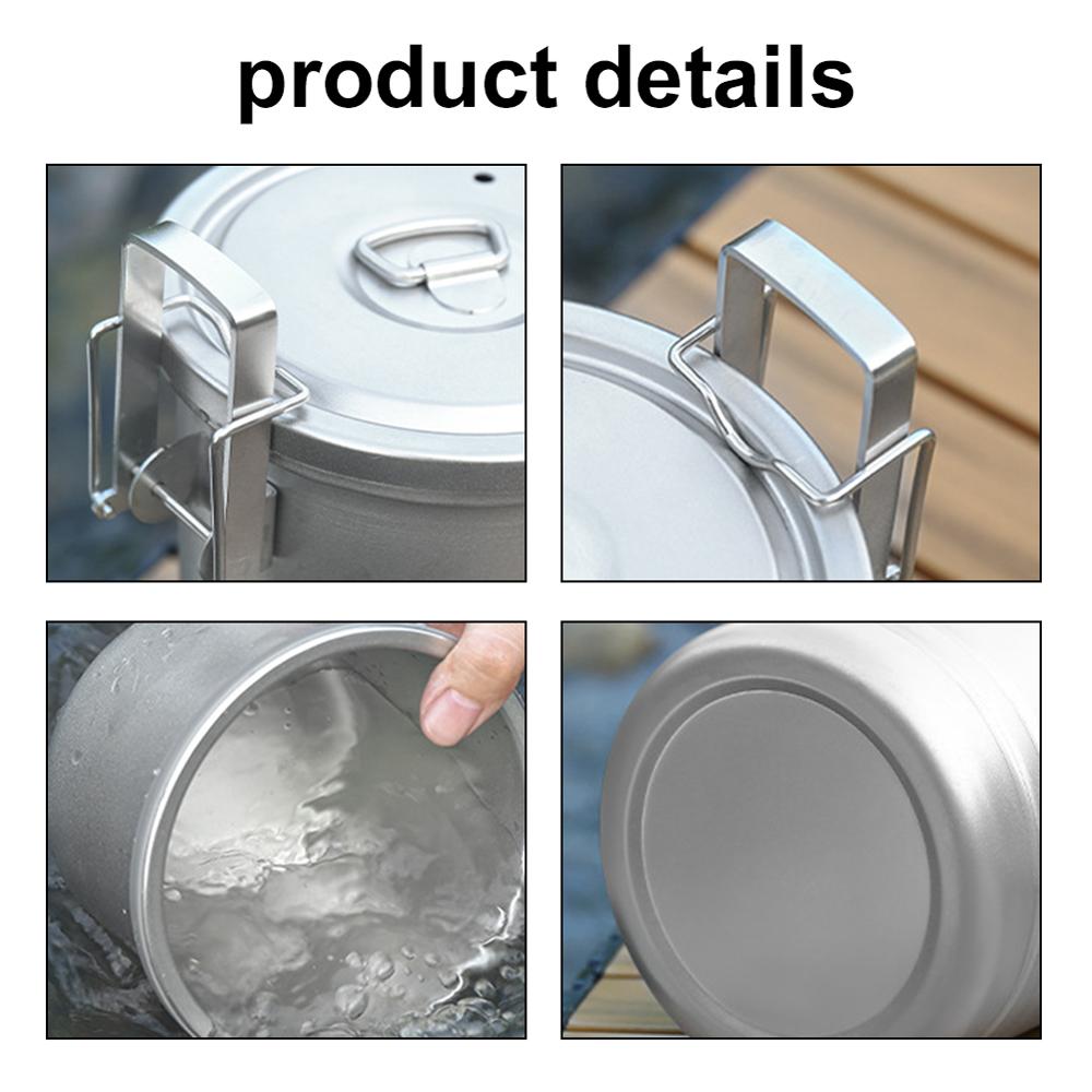 Camping Hiking Rice Cooker Outdoor Portable Picnic Cookware Stainless Steel Pot Multifunctional Travel Cooking Accessory