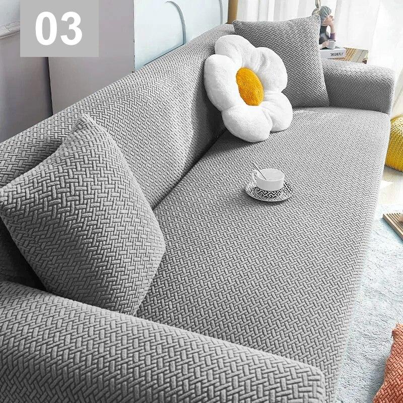 1/2/3/4 Seater Jacquard Sofa Covers Stretch Couch Cover Thick Corner Sofa Slipcover Protector For Home Elastic Armchair Cover