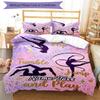 3PC Custom Name Gymnastics Fun Zone Bedding Set Printed  Bedding Set Duvet Cover Closure Includes 1 Duvet Cover & 42 Pillowcases for Bedroom