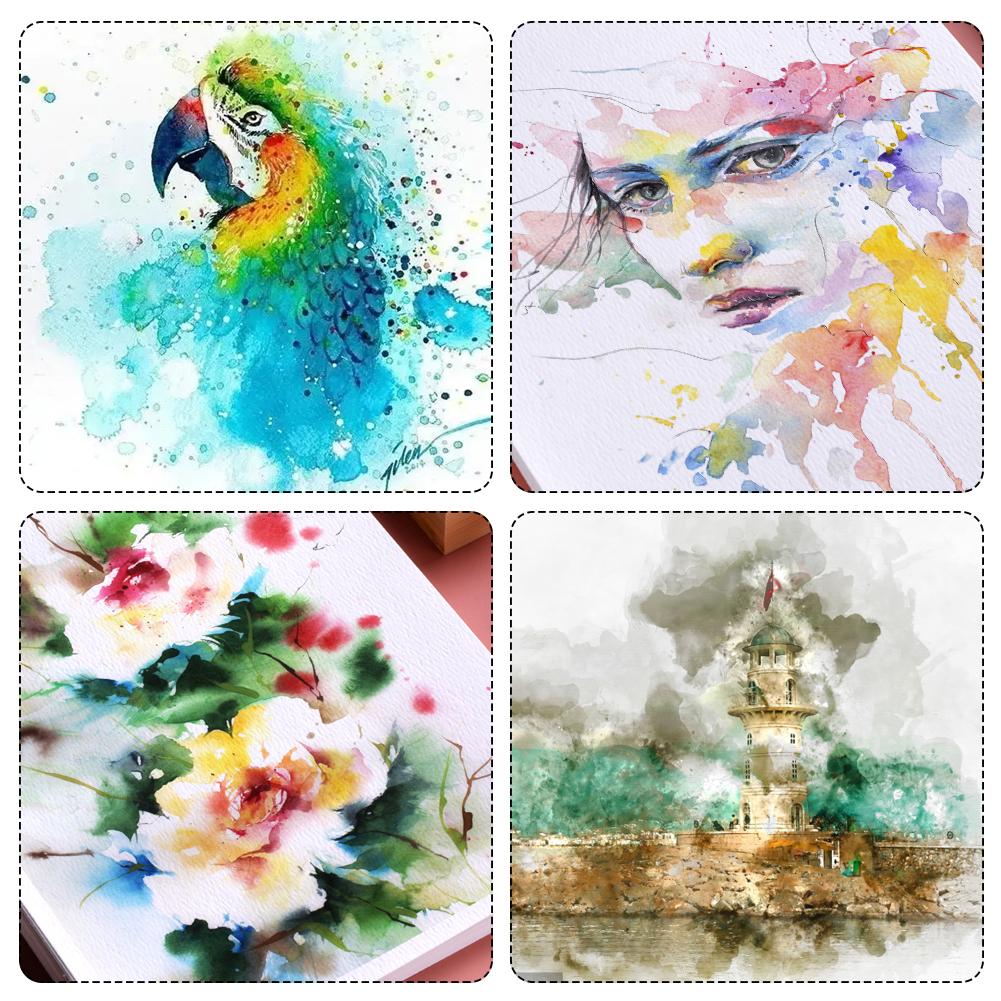 Универсальный набор из 8 художественных кистей с длинными ручками для акварели, гуаши и масляной живописи