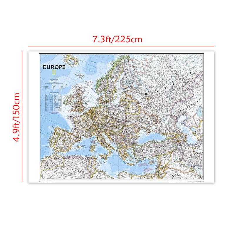 Английская карта Европы, политическое распределение, 2006 год, карта, настенные художественные принты, картина на холсте, гостиная, домашний декор, учебные принадлежности