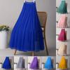 Elegant Tulle Skirts For Women High Waist Mesh Pleated Skirt Korean Fashion Elastic Waist All Match A Line Skirts Faldas