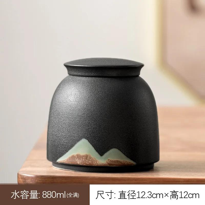 Yuanshan Tea Jar Large Sealed Ceramic Storage Jar Pu'er Storage Tank Stoneware Tea Warehouse Tea Storage