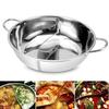 28-36cm Twin Divided Hot Pot Thicken Stainless Steel Pot  Gas Induction Cooker