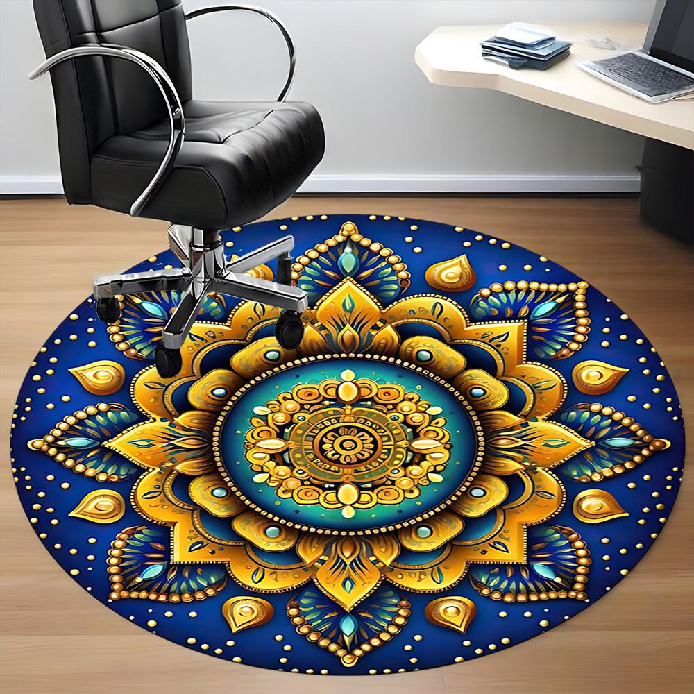 1 шт. Мандала, Орнамент Ковер на стул для офиса, Нескользящий, Мягкий и прочный офисный ковер