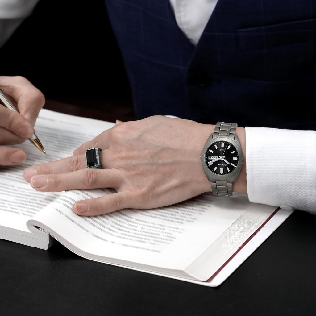 Часы BERNY Titanium для японских кварцевых титановых аналоговых кварцевых часов 10ATM Water Super Luminous для мужчин, мужские часы, мужские часы, механизм, часы, устойчивые,