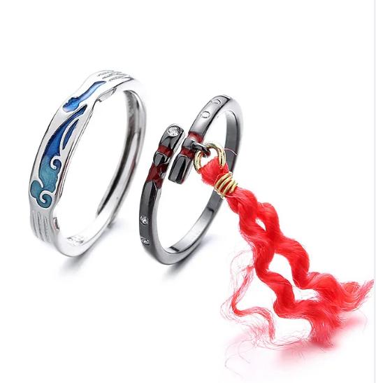 Anime Mo Dao Zu Shi Ring Mdzs Cosplay Wei WuXian Lan WangJi Lover Rings Ancient Style MDZS Grandmaster of Demonic Jewelry Gift