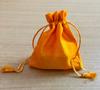 10 Pc 10x11 cm Raw Silk Jewelry Pouch Bag with Tassle drawstring Zari Border, Wedding Favor Party Favour, Gift Bag Jewellery  ORANGE